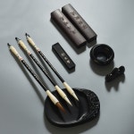 먹물 서예붓 필묵지 동양화 아교 벼루 서예 세트 난초 난 붓글씨 서예함 먹 : 미라클글로벌2