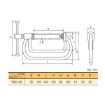 용수 만력기 YSC125 125mm 5인치 C형 클램프 바이스 목공용 : 더박스공구