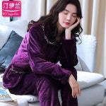 할머니잠옷 두꺼운 코랄 벨벳 잠옷 여성H5789중 및 노 : 퀸직구
