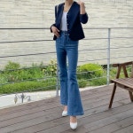 노카라 골드버튼 싱글 자켓-데일리룩.꾸안꾸,오피스룩.아나운서룩 추천 : 몽아미