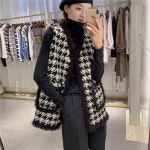 F73907 자켓스타일 체크 조끼 wmB 빅사이즈 롱 베스트 Vest 봄 가을 겨울 여자 : 쇼핑 is back