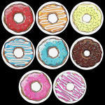 도넛 스티커 38mm 도너츠 그림스티커 : Square Store