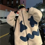폴라폴리스 남자 테디 코트 가을 겨울 플러시 두꺼운 블랙 남방 : 퀸직구