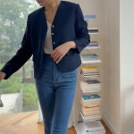 노카라 골드버튼 싱글 자켓-데일리룩.꾸안꾸,오피스룩.아나운서룩 추천 : 몽아미