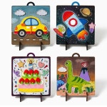 민화샵 나무액자 클레이포함 폼클레이 세트 만들기 패키지 클레이아트 탁상액자 칼라폼클레이 액자만들기 : 꼼지락만들기