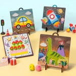 민화샵 나무액자 클레이포함 폼클레이 세트 만들기 패키지 클레이아트 탁상액자 칼라폼클레이 액자만들기 : 꼼지락만들기