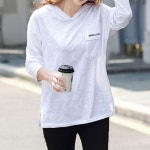 여성 가을 간절기 주머니 포인트 긴팔 후드 면 티셔츠 : 쇼핑 is back