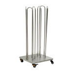 옷가게 옷걸이 정리대 이동식 바퀴 수납렉 매장용 2열 : 유리옥