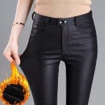 애니율 여성 가을 겨울 슬림핏 가죽 바지 G1805 : 애니율