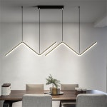 PC방 식탁 인테리어 LED 경관 거실등 바 라인 조명 현대 미니멀리스트 웨이브 led 샹들리에 테이블 다이닝 주방 레스토랑 북유럽 커피 테이블... 
