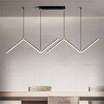 PC방 식탁 인테리어 LED 경관 거실등 바 라인 조명 현대 미니멀리스트 웨이브 led 샹들리에 테이블 다이닝 주방 레스토랑 북유럽 커피 테이블... 