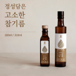 달빛담은 고소한 국산 참기름 180ml 저온압착방식 국내산 통참깨 기름 볶음 참기름 : 달빛담은