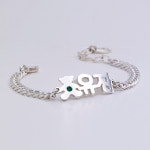 필기체 한글 영문 한자 이니셜 세례명이니셜 네임 플레이트 미아방지 목걸이 : 시로미