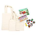 에코백 만들기세트(대/중/소 패브릭가방 3종, 패브릭 크레용, 와펜) : 예술놀이터