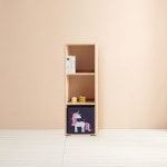 작은방 프리미엄 고무나무 3단 3칸 낮은 책꽂이 선반 감성 거실 : 워니S몰