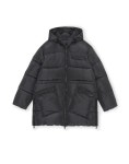 가니 리사이클 폴리에스터 오버사이즈 퍼퍼 미디 후드 패딩 재킷 (2컬러) F6449 : 런던삐삐