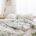 먼지날림없는 국내제조 플로럴 소프트마이크로 침구 세트 사계절 슈퍼싱글 퀸 항진드기 솜이불 : 흥도많은고양이