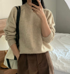 (Sale) 포근 루즈핏 폭닥폭닥 파인드니트 [beige] : 소프트-무드