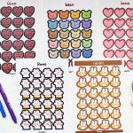 문구 다꾸 일러스트 캐릭터 스티커 6종 세트-UB097 : 주식회사 아침