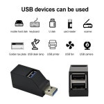 미니 휴대용 USB 2.0 3 포트 분배기 3.0 인라인 허브 확장 : 미소미팔