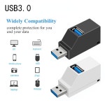 USB 3.0 허브 3 포트 휴대용 고속 데이터 전송 분배기 컴퓨터 노트북 도킹 스테이션 2.0 어댑터 PC 액세서리 : 미소미팔