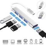 Usb-c 허브 타입-C 3.1 도킹 스테이션 4 포트 USB 3.0 분배기 확장기 OTG 어댑터 맥북 에어 프로 M1 노트북 PC 용 : 미소미팔