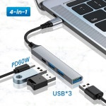 4 포트 USB 3.0 허브 PC 컴퓨터 액세서리 용 고속 C 분배기 5Gbps 멀티 3 2.0 : 미소미팔