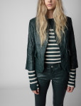  (세일)쟈딕앤볼테르 베리스 크리즈드 가죽 재킷 ZADIG&VOLTAIRE Verys Creased Leather Jacket : 그린나래샵