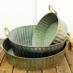 빈티지 양철바스켓 로프틴 바스켓 소 6type, 레트로 틴바스켓 양철통 철제바구니 : 프리티 팟