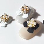 2개 명품 리본 파츠 가을 진주 젤 네일 웨딩 셀프 아트 : 위치비