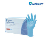 메디컴 니트릴장갑 세이프터치 슬림 블루 1Box(100매) (블루) : 메디컴스토어