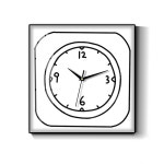 손글씨 무소음 벽시계 손그림 인테리어 거실 벽걸이 시계 화이트 : 아엠하우스