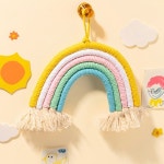 매듭 공예 마크라메 만들기 무지개 월 행잉 리스 벽 장식 DIY 청소년 성인 미술 활동 : 퍼니 팩토리