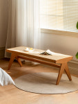 등나무 벤치 의자 일본식 가정용 단단한 나무 거실 침대 원목 사이드테이블 이동식 간이 책상 : CMmarket