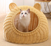 고양이 강아지 라탄하우스 숨숨집 실외고양이집 : 너나들E