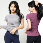 앳지유아 기능성 에어밸런스 반팔 요가복 빅사이즈 요가상의 필라테스복 필라테스상의2XL까지 : 엣지유아