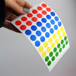 동그란 스티커 동그라미 투표 무지 원형 12mm 혼합 7P : 모원