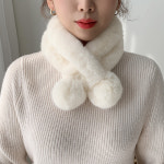 토끼털 목도리 밍크 쁘띠목도리 페이크퍼 숏머플러 : 모이드메이