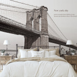 뉴욕 브루클린브릿지 맨하탄다리 미국 포인트 뮤럴벽지 p015 : 림피드벽지