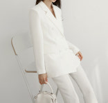 여성정장 세트 여자셋업 수트 웨딩 면접 빅사이즈 화이트 봄 가을 : 살롱 드 쥬