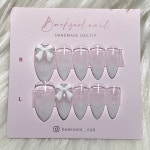 화이트그라 리본 수제네일팁 : 백설네일