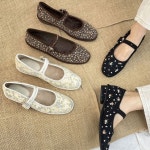 [신상특가] 골지 코듀로이 유니크 플라워 메리제인 플랫 (3컬러) : SEN SHOE