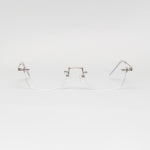 웨하스 실버 사각 무테 긱시크 가벼운 테가 없는 레트로 안경 안경테 긱타 아이웨어 : 긱타