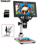 TOMLOV-G1200 12MP 휴대용 디지털 현미경, 납땜 전자 1-1200X 현미경 연속 확대 돋보기 : 킴스문고
