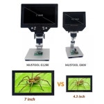 MUSTOOL 12MP G1200 1-1200X 전자 디지털 현미경 7 인치 LCD 디스플레이 납땜 연속 증폭 돋보기 도구, 연구실 랩 실험 : 킴스문고