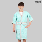 화이트 그린줄 사우나가운 골프가운 : SF패션