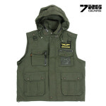 [726기어] 택티컬 아웃도어 방풍 후드 조끼 (OD) : 7942캠프