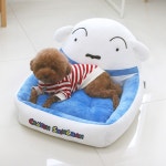 푹신한 짱구 반려견 흰둥이 쿠션 방석 강아지 고양이 반려동물 하우스 : 둥굴맘