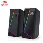 블루투스 스피커 음향 기기 Redragon GS520 앤빌 RGB 데스크탑 스피커 2.0 채널 PC 컴퓨터 스테레오 6 개의 다채로운 LED 모드 USB 전원... 