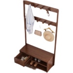 행거 단단한 나무 신발 교환 의자 걸이 바닥부터 천장까지의 가정용 입구 도어 현관 홀 코트 랙 침실 : 퍼니치드